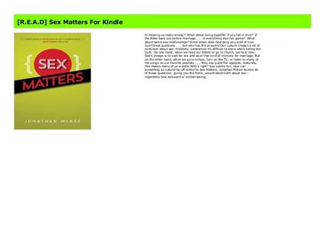 Read Sex Matters For Kindle