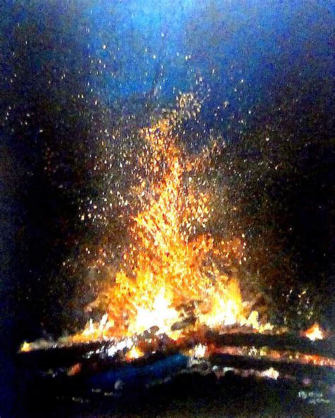 Late Night Bonfire Painting By Byron Mckitrick
