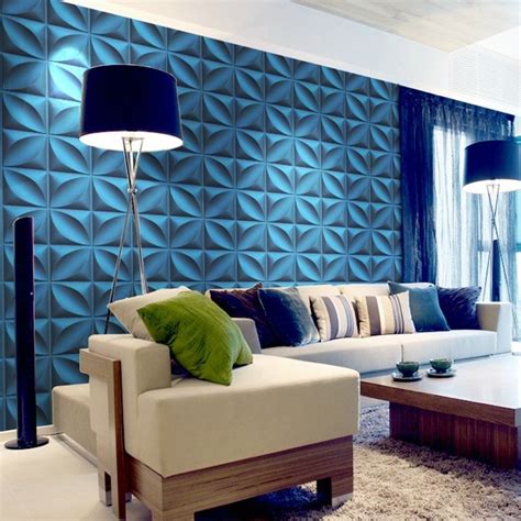 We not just create amazing wall art but also smoothen up the overall design settings with the cool and seductive designs. Blue 3D-wall panels | Meoded Paint & Plaster