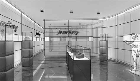 Jewellery Shop Interior 3d Model