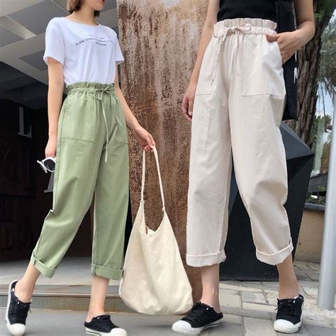 Cool Japan Style Pants Spring Summer Women Pants Elastic Waist Mori