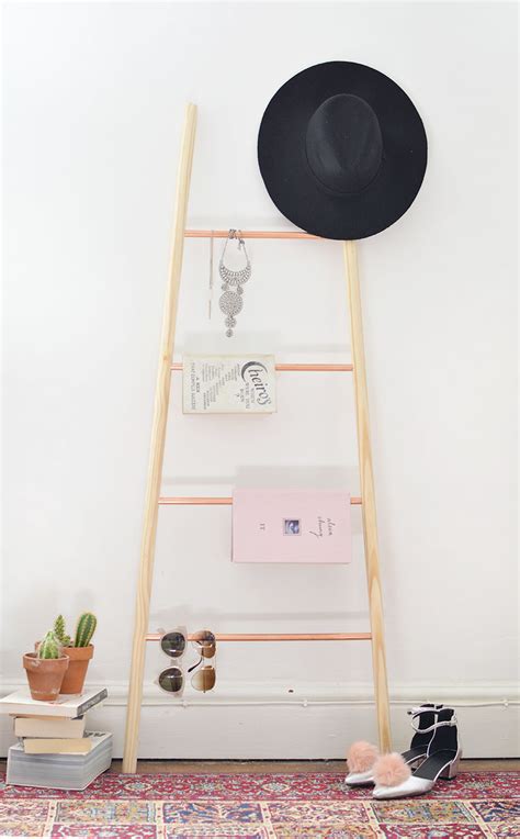 It is a quick and easy diy project. DIY copper and wood ladder shelf | BURKATRON