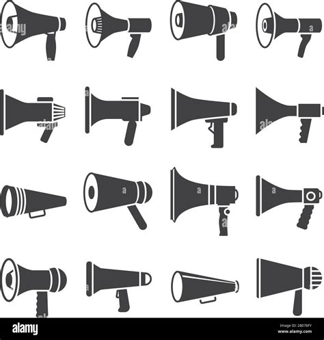 Megaphone And Announcement Loudspeaker Vector Icons Speaker Equipment For Communication