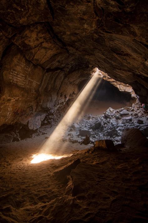 Amazingly Beautiful — Light Rays Illumincating A Volcanic Cave In