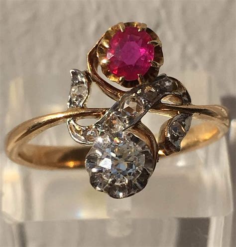 18 Karaat Rosé Goud Ring Diamant Diamanten Robijn Catawiki