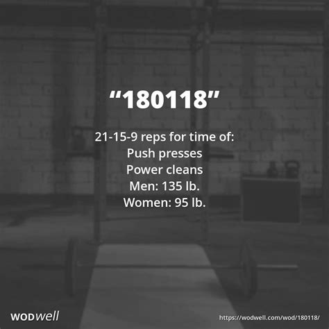 180118 Wod 21 15 9 Reps For Time Of Push Presses Power Cleans