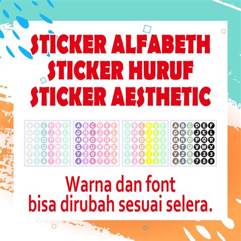 Jual Sticker Alfabeth Sticker Huruf Sticker Aesthetic Shopee Indonesia