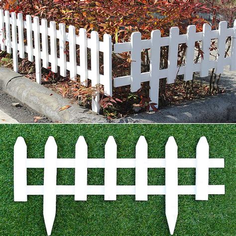 Buy Pack Wood Picket Fence Long Garden Lawn Border Edge Decoration Picket Fence White