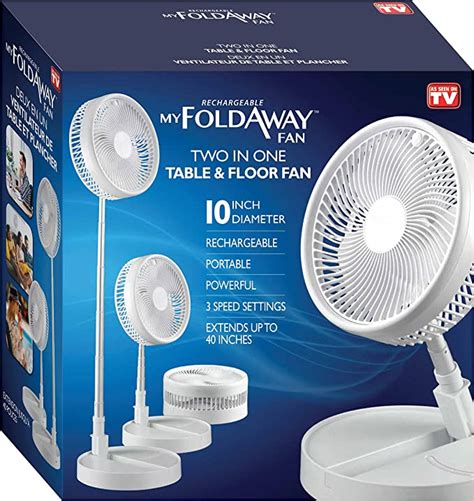 Bellhowell My Foldaway Fan Rechargeable Fan 10 Ultra Lightweight