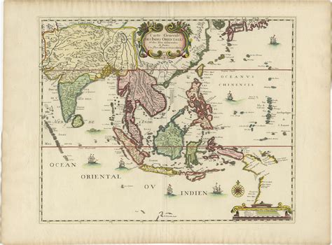 Antique Map Of The East Indies By Mariette C1650