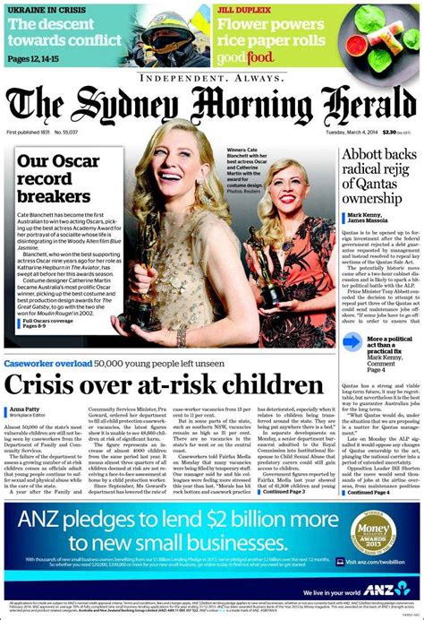 Newspaper The Sydney Morning Herald Australia Newspapers In