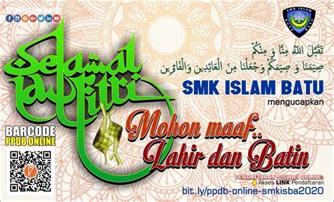 Seiring surya berseri indah di hari penuh hikmat, kami memohon untuk dibukakan pintu maaf atas kata dan tindakan yang. Selamat Idul Fitri 2020 (1441H) | SMK ISLAM BATU ...