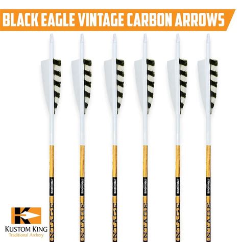 Four Black Eagle Vintage Carbon Arrows Are Shown In Five Different