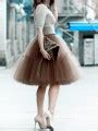 Brown Grenadine Pleated Fluffy Puffy Tulle Tutu High Waisted Cute