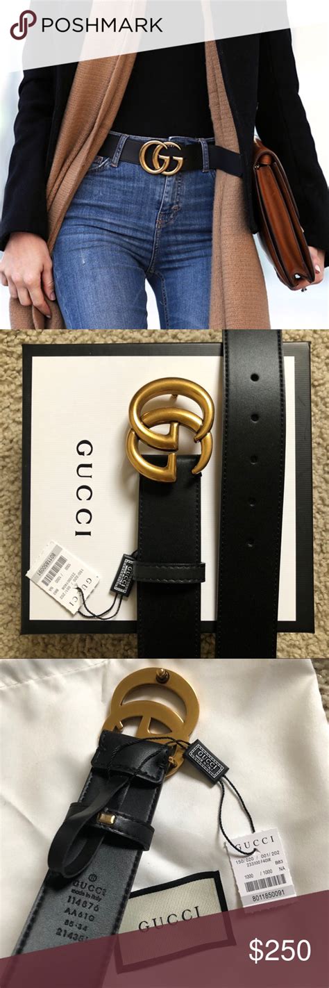 New Gucci Gg Gold Logo Double G Belt Men Women J91 Gucci Accessories