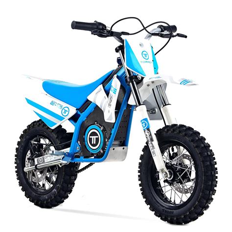 Kids electric motorbike stabilisers blue ride on battery bike child motorcycle. Torrot E10 48v 54cm Electric Kids Mini Enduro Bike