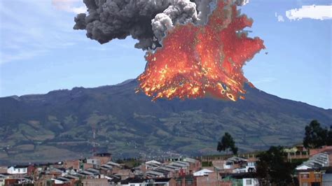 Volcán galeras erupción virtual - YouTube