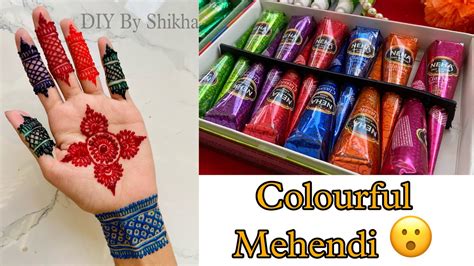Omg 😳 Colourful Mehendi 6 Colour Shades Mehndi With Stain Resuls 😱