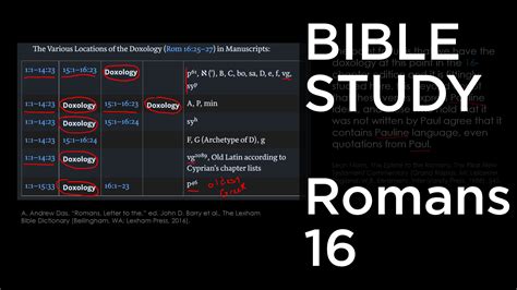 Bible Study 18 Romans 16 Conclusion And Textual Variants Your