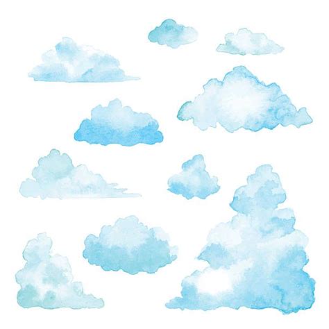 Groupe De Nuages Aquarelle Illustration Vectorielle Cloud