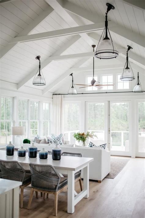 Hgtv Loves This Modern White Cottage Great Room With White Upholstered