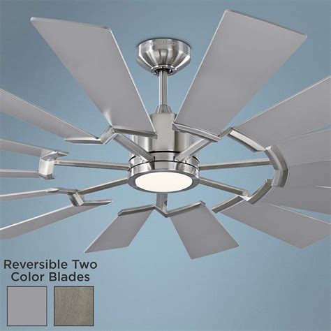 62 Monte Carlo Prairie Brushed Steel Led Ceiling Fan 71p49 Lamps Plus