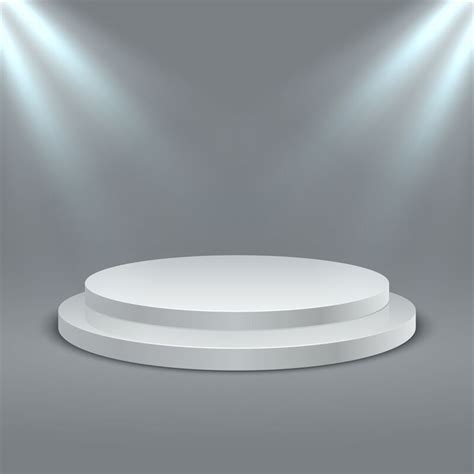 Round Illuminated Podium Stage Podium Scene With Lighting Vector 3d