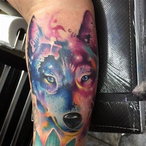 Watercolor temporary tattoos are just as beautiful as the watercolor art you see on walls, but you can carry them with you. 50 Wolf Watercolor Tattoo Designs For Men - Cool Ink Ideas