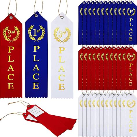 Award Ribbons 1st 2nd 3rd Place Flat Carded Set First Place Prizes