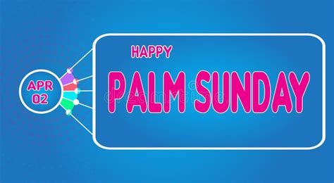 Happy Palm Sunday April 02 Calendar Of April Retro Text Effect