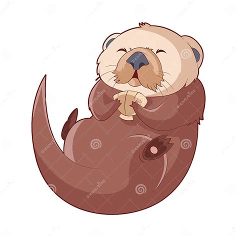 Cartoon Smiling Otter Stock Vector Illustration Of Background 93352839