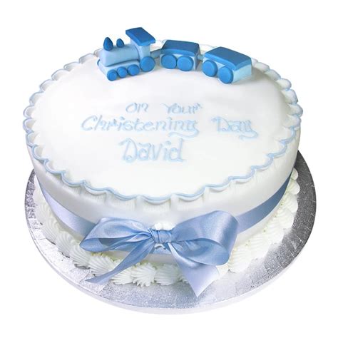 Christening Cake With Train Greenhalghs Craft Bakery