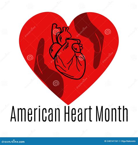 American Heart Month Idea For A Poster Banner Flyer Or Postcard On A