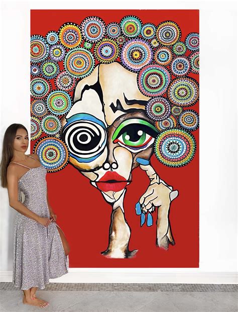 Oversized Abstract Face Painting 100 Original Art