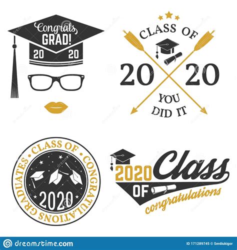 Class Of 2020 Year Graduation Logo Cartoon Vector