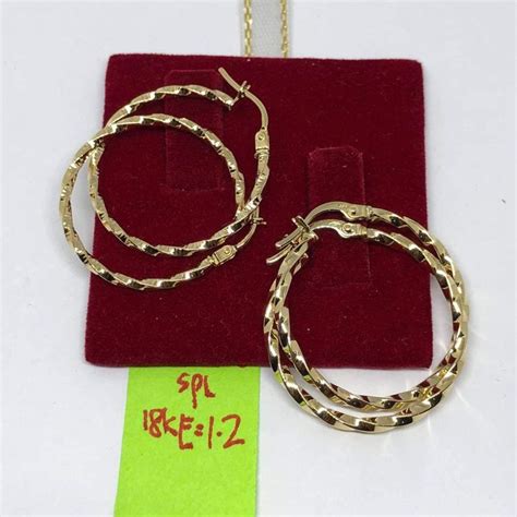 Hoop Earrings 18k Saudi Gold Lazada PH