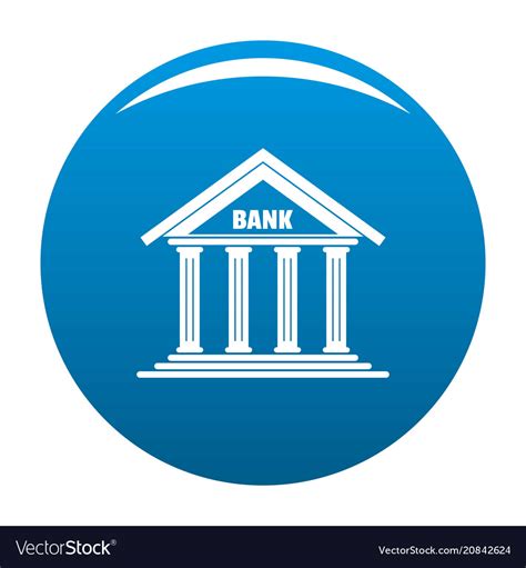 Bank Icon Blue Royalty Free Vector Image Vectorstock
