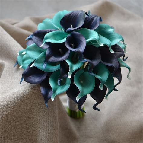 Teal Calla Lily Bouquet Etsy
