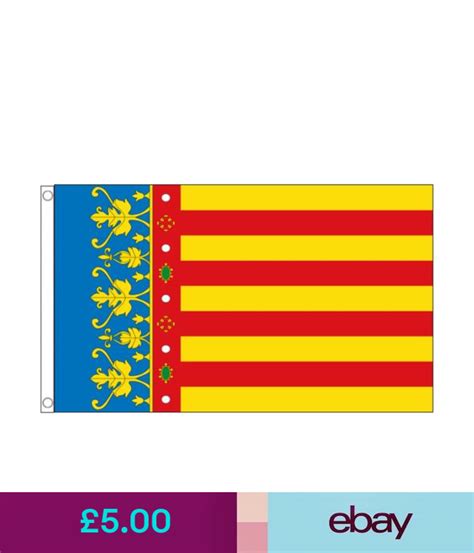 Spain Valencia The Senyera Coronada 5 X 3 Flag Ebay Valencia