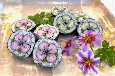 Sushi Flower Edible Art Rolled Sush Washocook