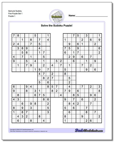 Easy Sudoku Printables 4 Per Page