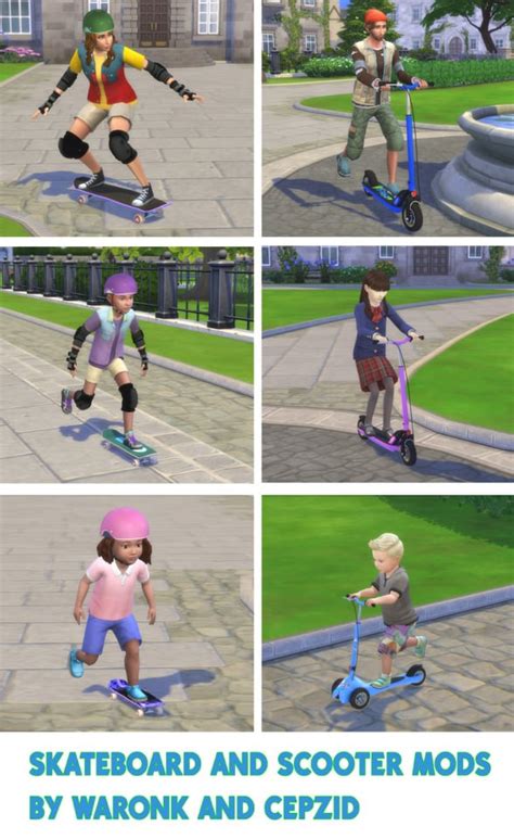 The Sims 4 Cc Scooter And Sketboard For Adult Kids And Toddler By