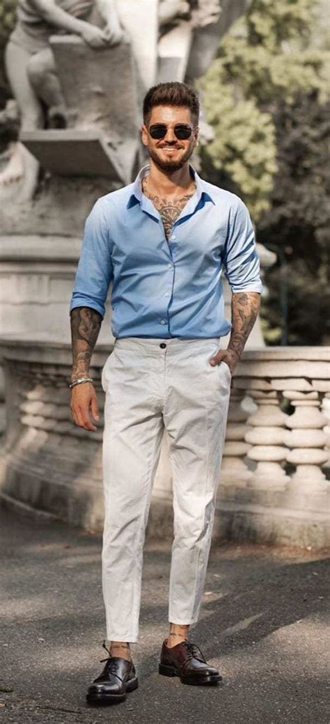 Light Blue Shirt Birthday Outfit Designs With White Suit Trouser Blue