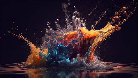 Beautiful Water Splash Backdrop Ai Render Stock Illustration