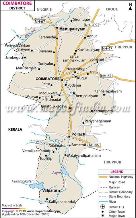 25563 bytes (24.96 kb), map dimensions: District Map of Coimbatore | Map, India map, Coimbatore