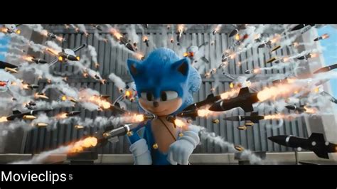 Sonic The Hedgehog 2020 Rooftop Missile Chase Scene Youtube