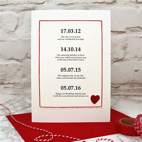 Special Dates Personalised Anniversary Card By Jenny Arnott Cards