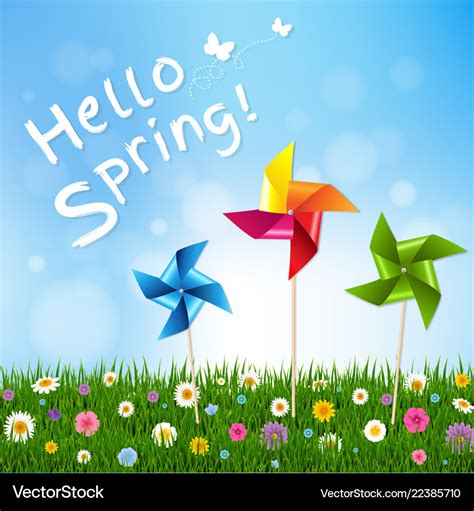 Happy Spring Card Royalty Free Vector Image Vectorstock