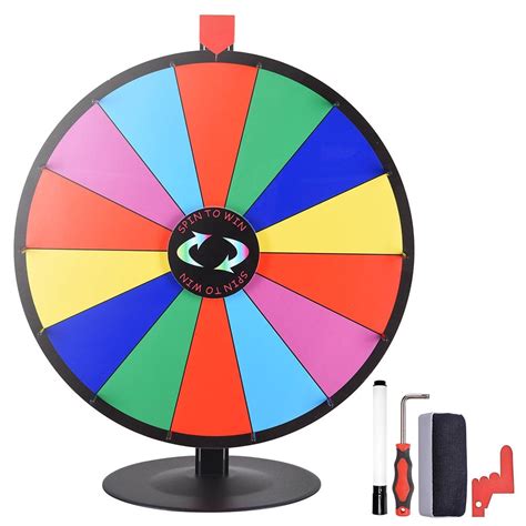 Winspin 24 14 Slot Tabletop Color Dry Erase Prize Wheel Stand Fortune