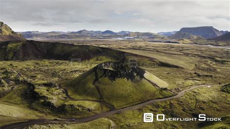 Overflightstock™ Aerial Drone Shot Of A Volcanic Crater In Highlands